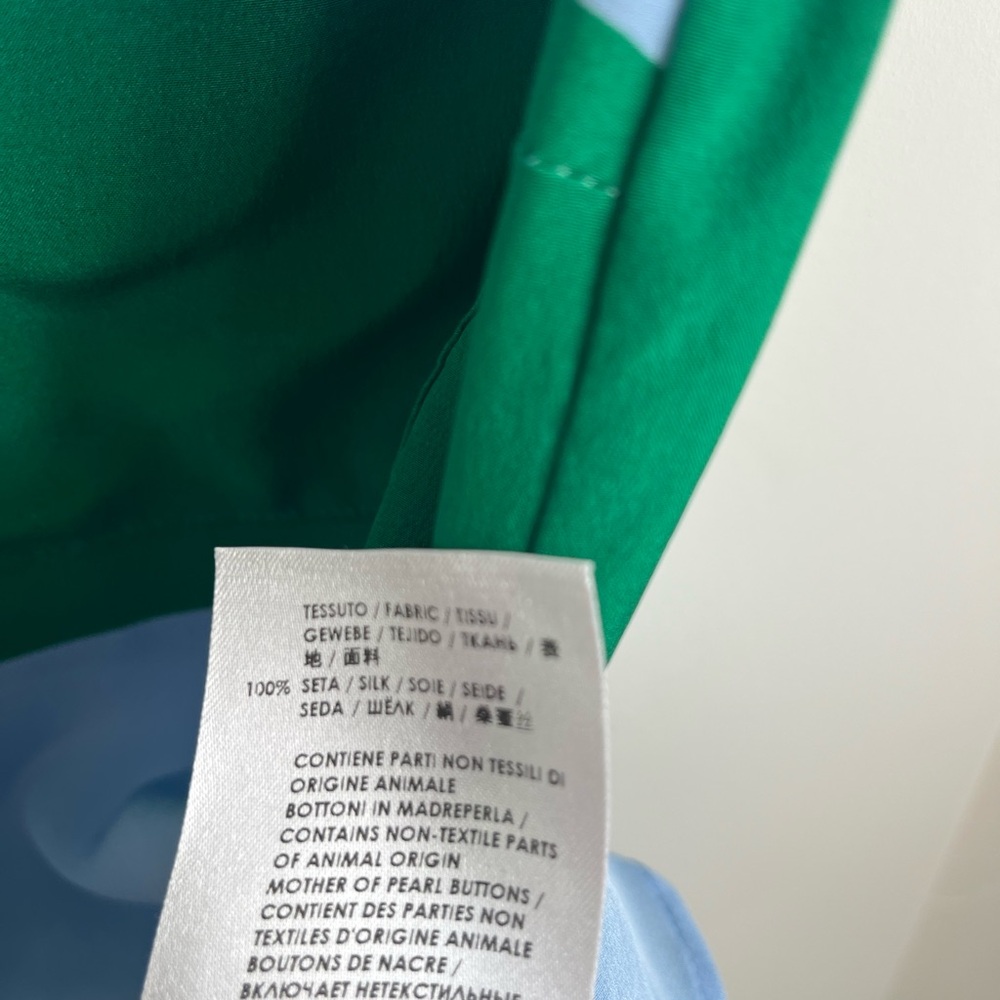 Stella McCartney Green and baby blue Sleeveless button down top size 34 - Picture 8 of 8